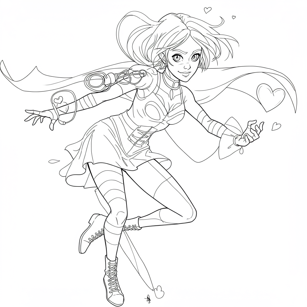 valentines day action coloring page