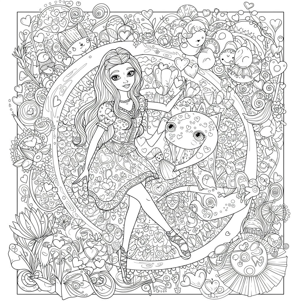 valentine's day color pages detailed coloring page