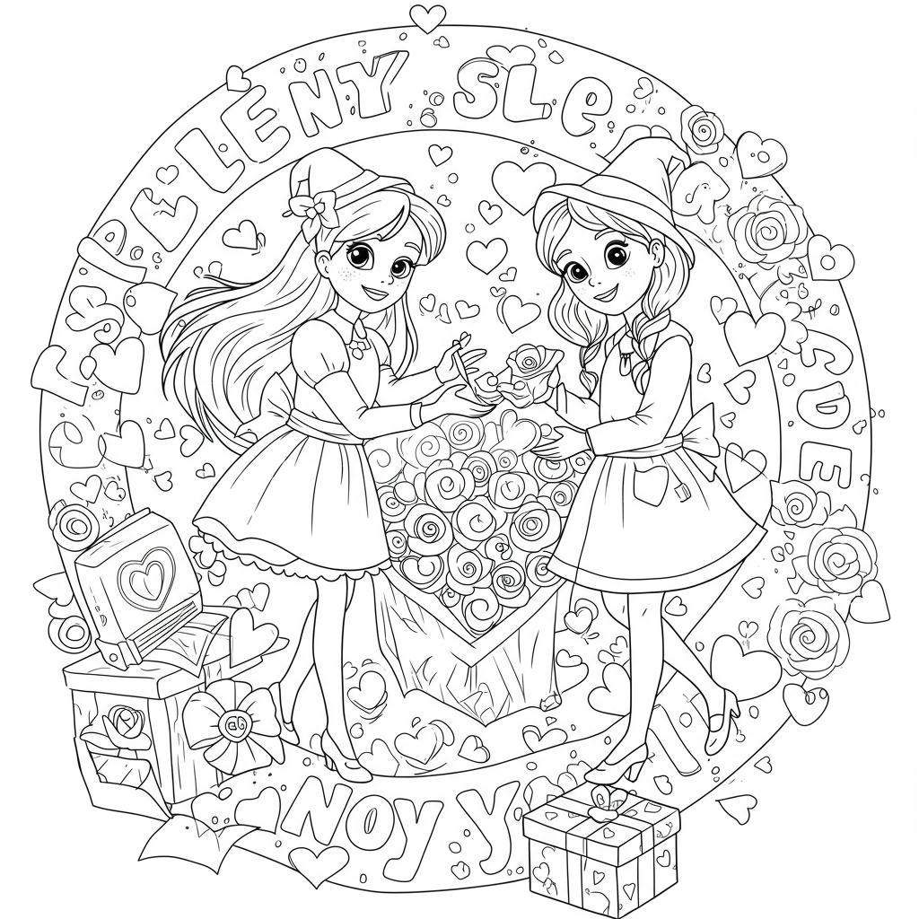 valentine's day color pages easy coloring page