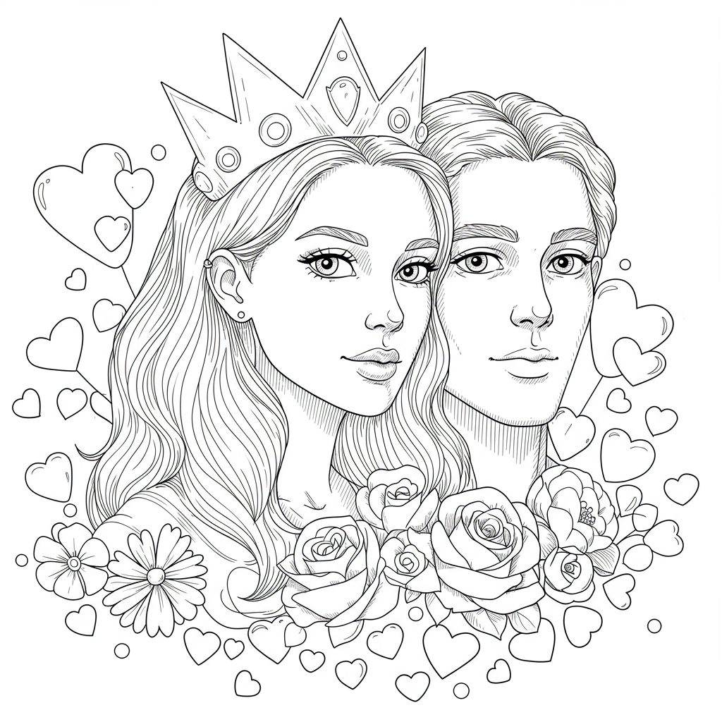 valentine's day color pages portrait coloring page