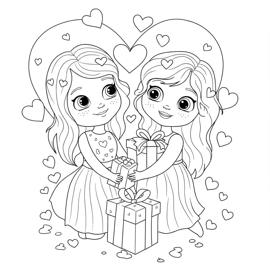 valentines day easy coloring page