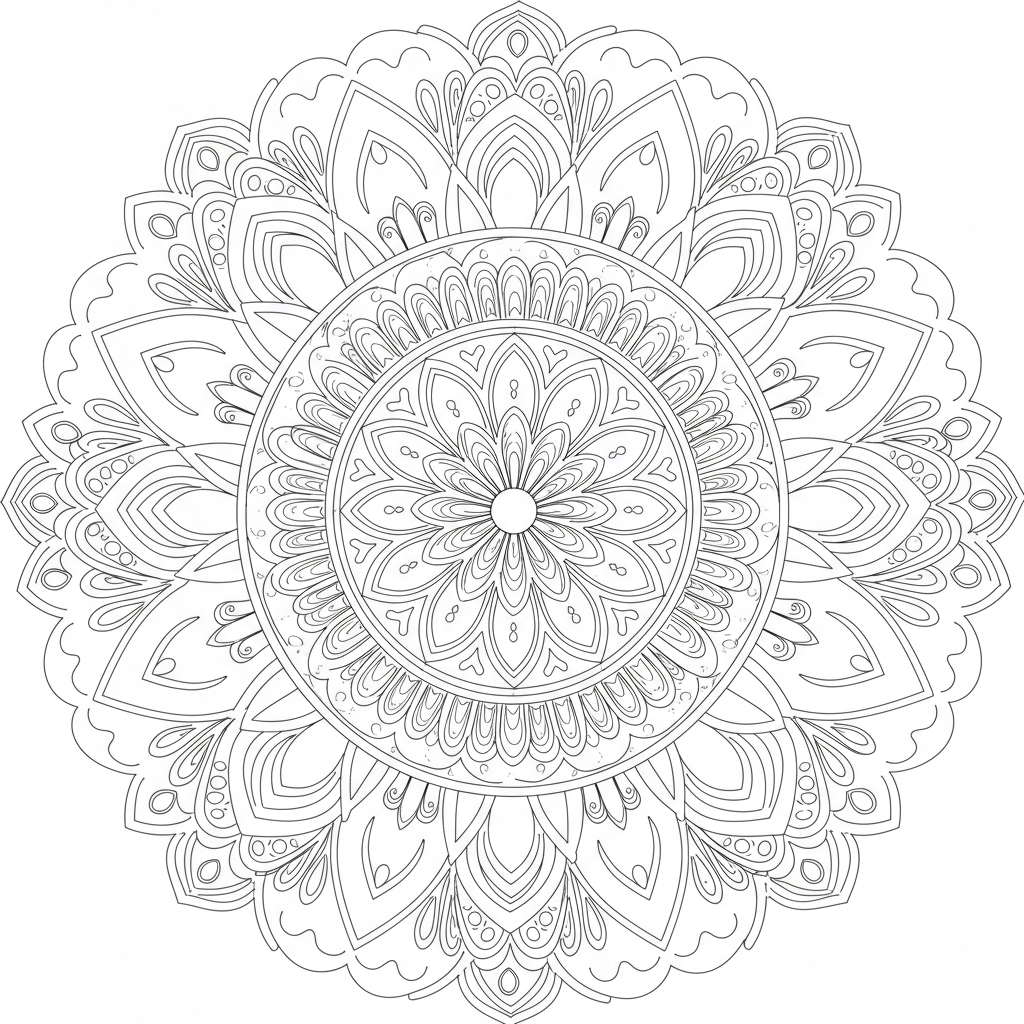 valentines day mandala coloring page