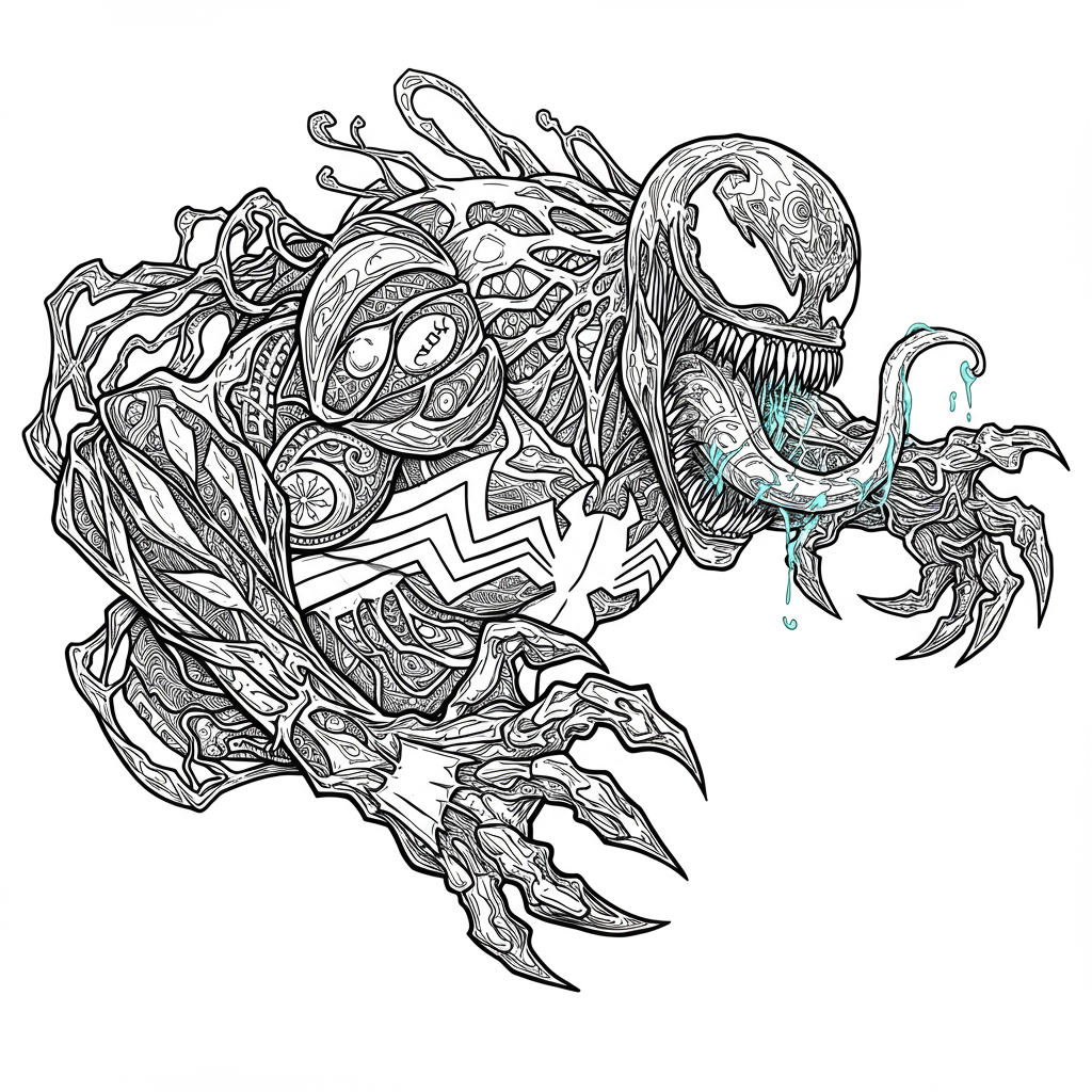 venom abstract coloring page