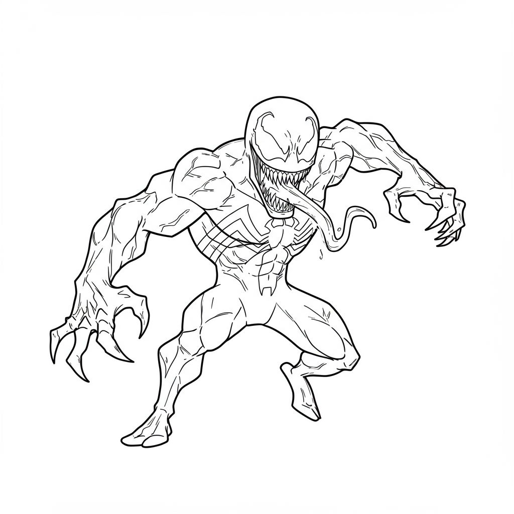 venom cartoon coloring page