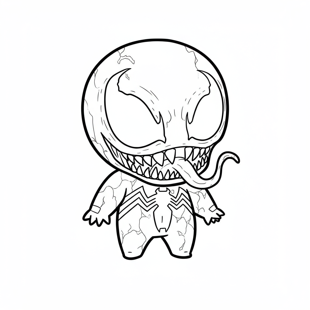 venom cute coloring page