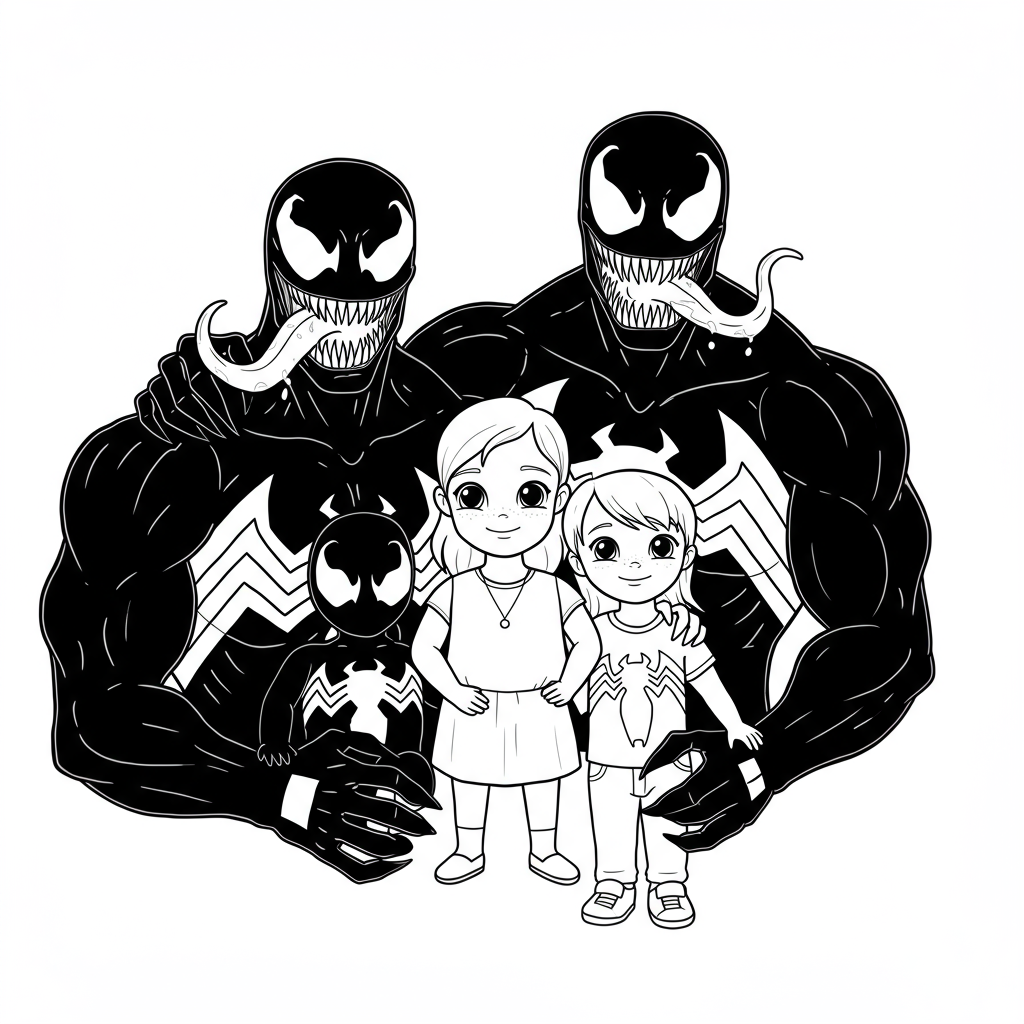 venom family coloring page