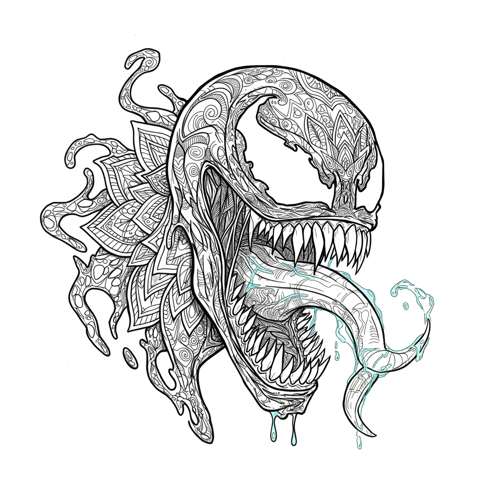 venom mandala coloring page