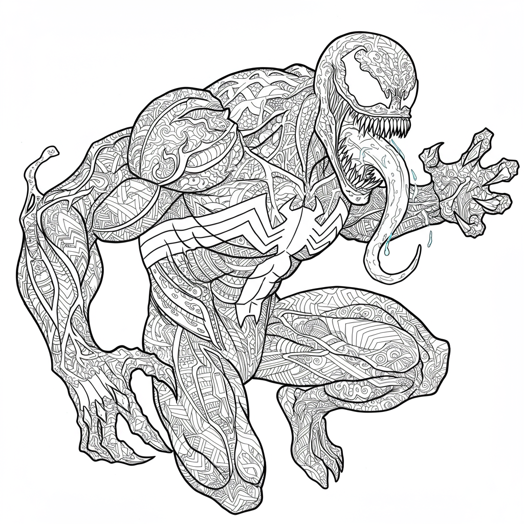 venom pattern coloring page
