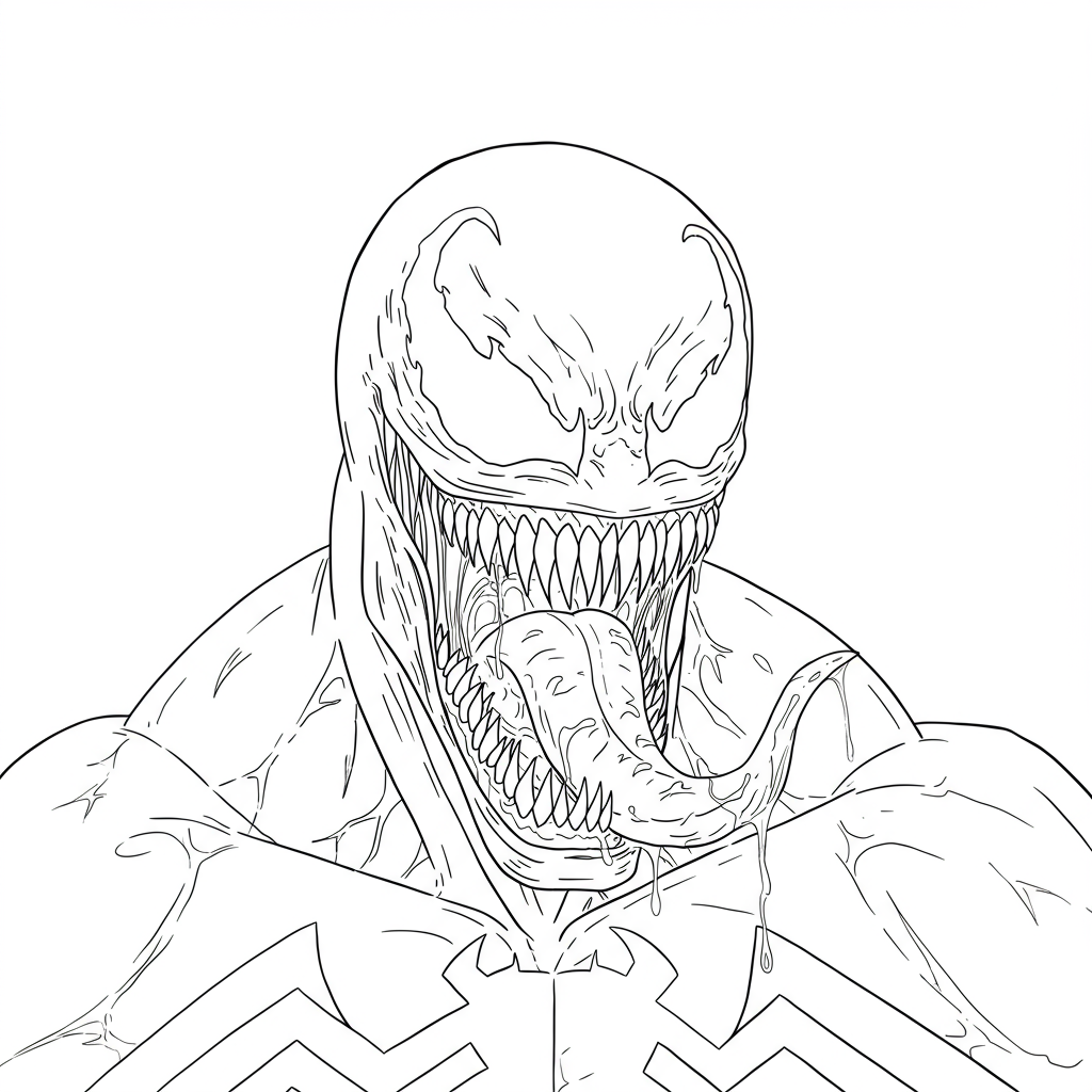 venom portrait coloring page