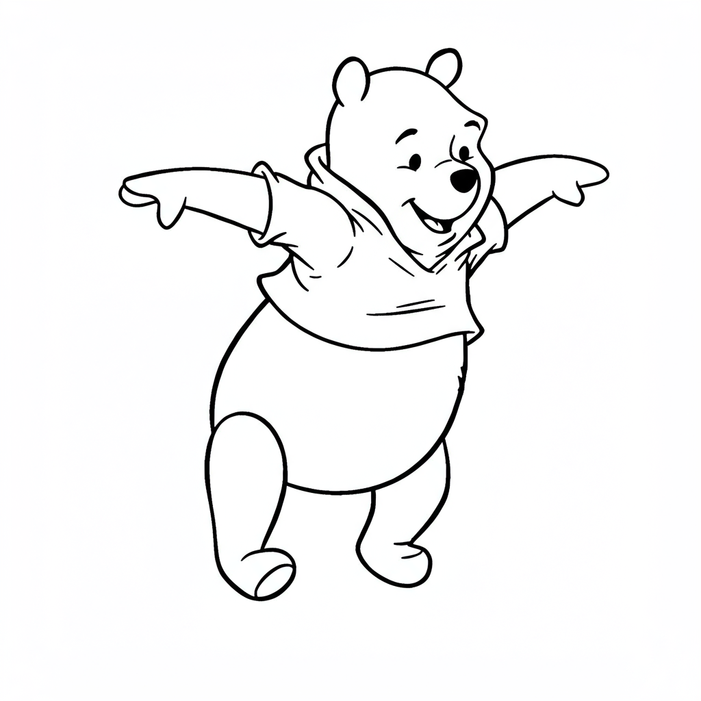 winnie the pooh action coloring page