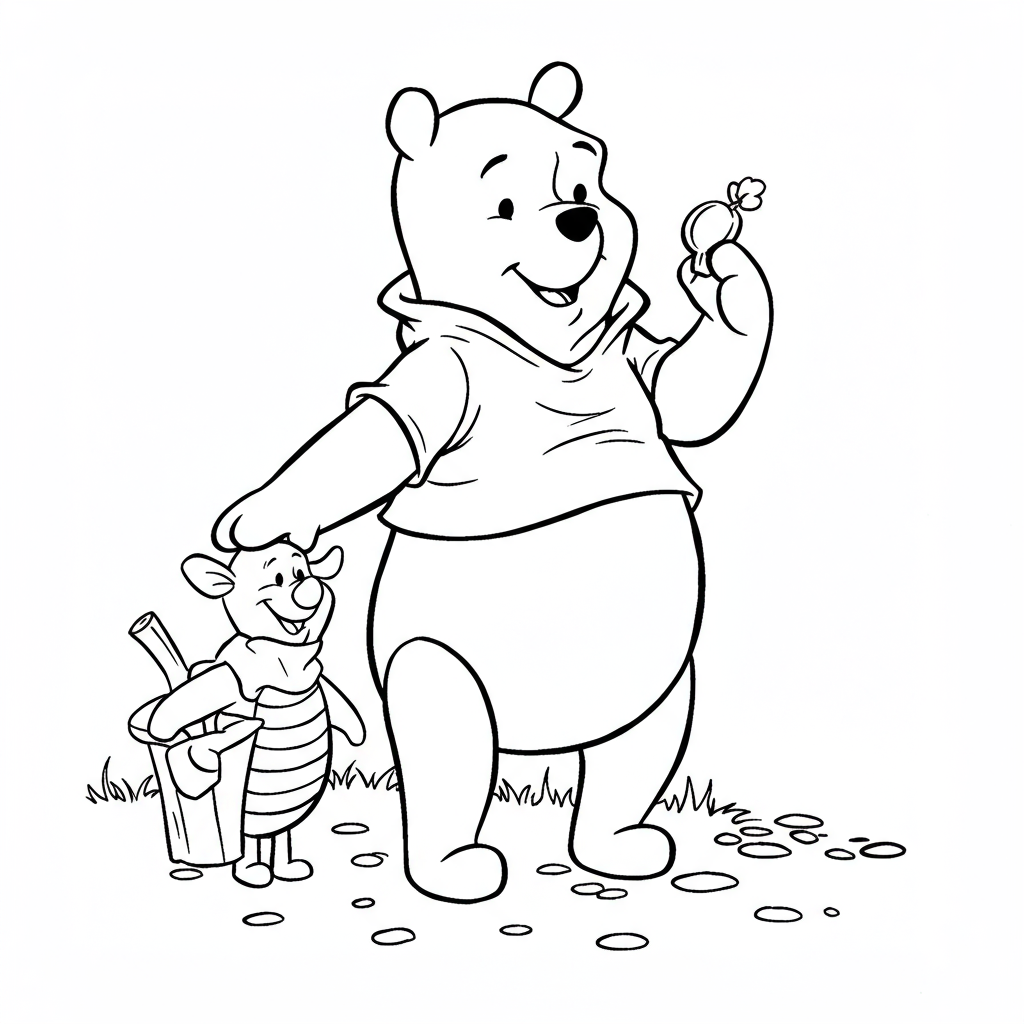 winnie the pooh cartoon coloring page