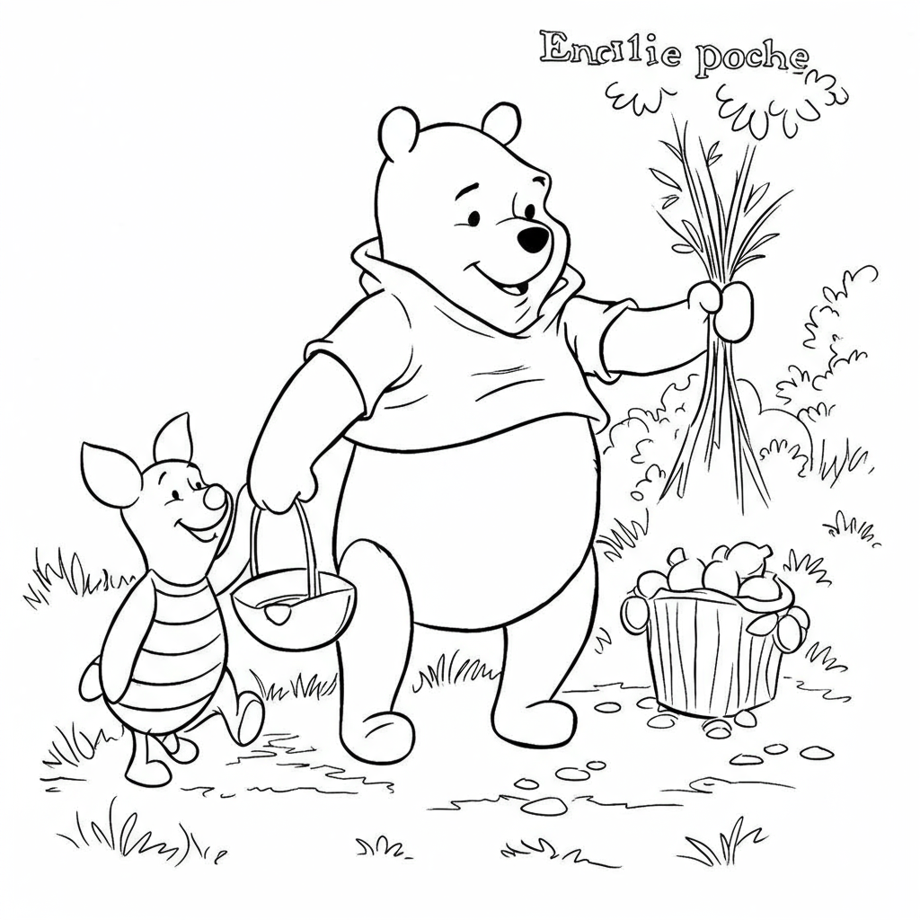 winnie the pooh easy coloring page