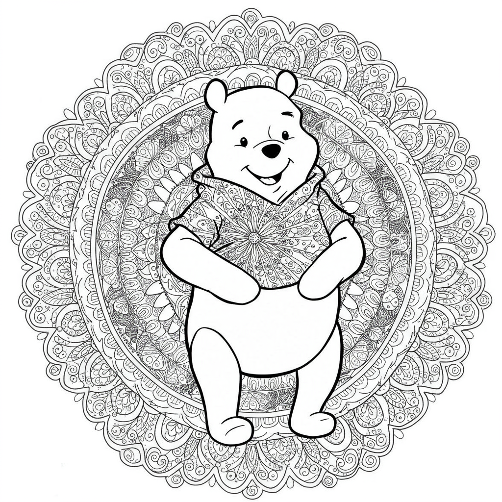 winnie the pooh mandala coloring page