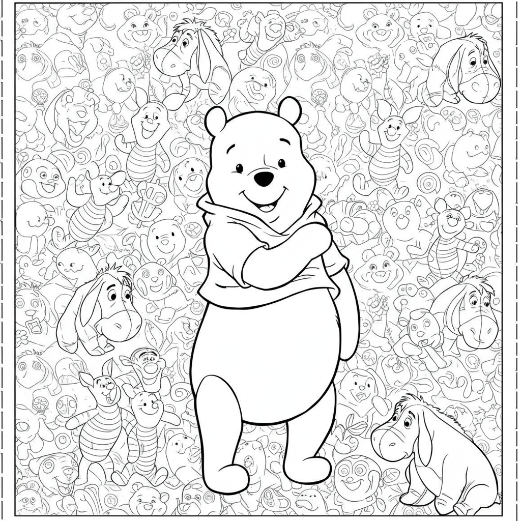 winnie the pooh pattern coloring page