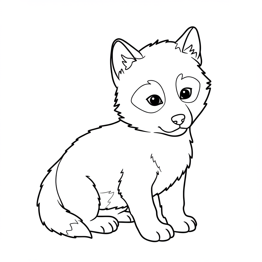 wolf baby coloring page