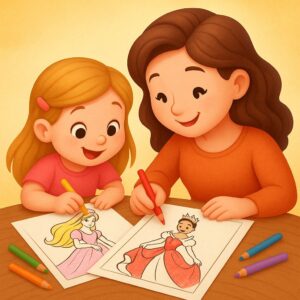 Coloring Princesses with Your Daughter Post Cover