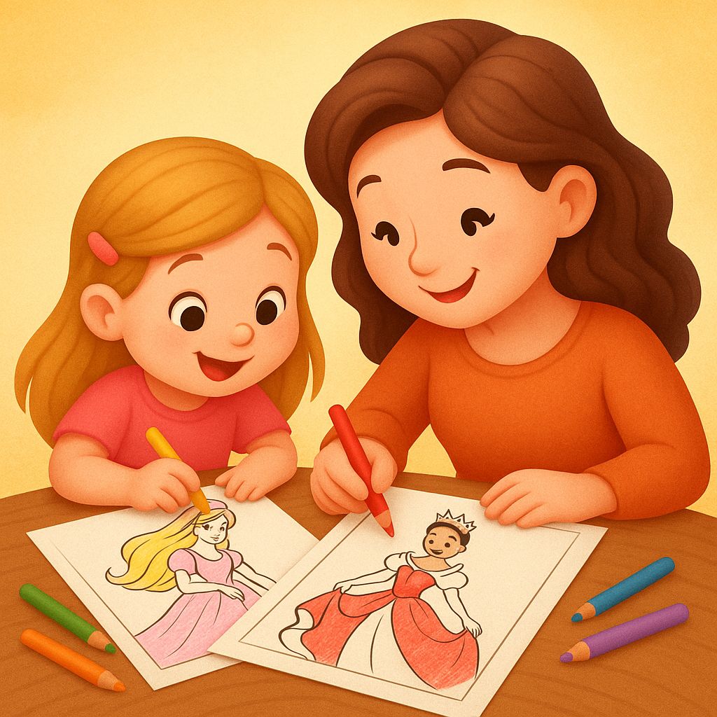 Coloring Princesses with Your Daughter Post Cover