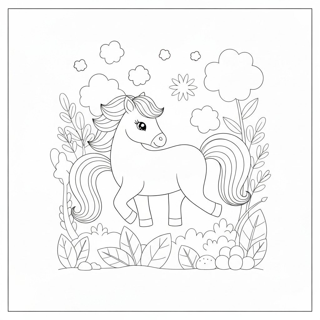 baby unicorn flowers coloring page