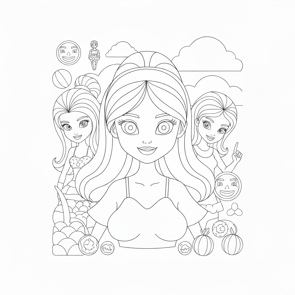 barbie printbare patroon kleurplaat