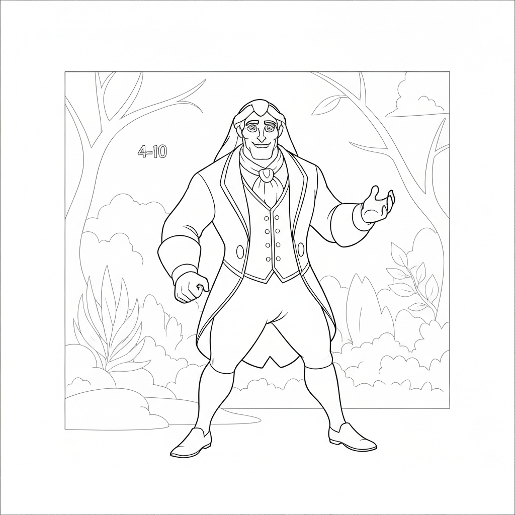 beauty and the beast action coloring page