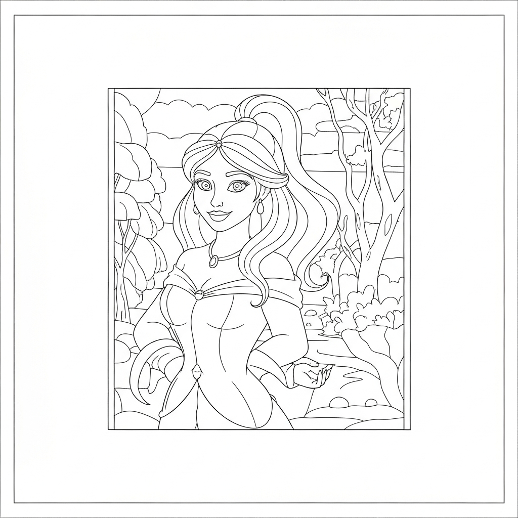 beauty and the beast portrait coloring page