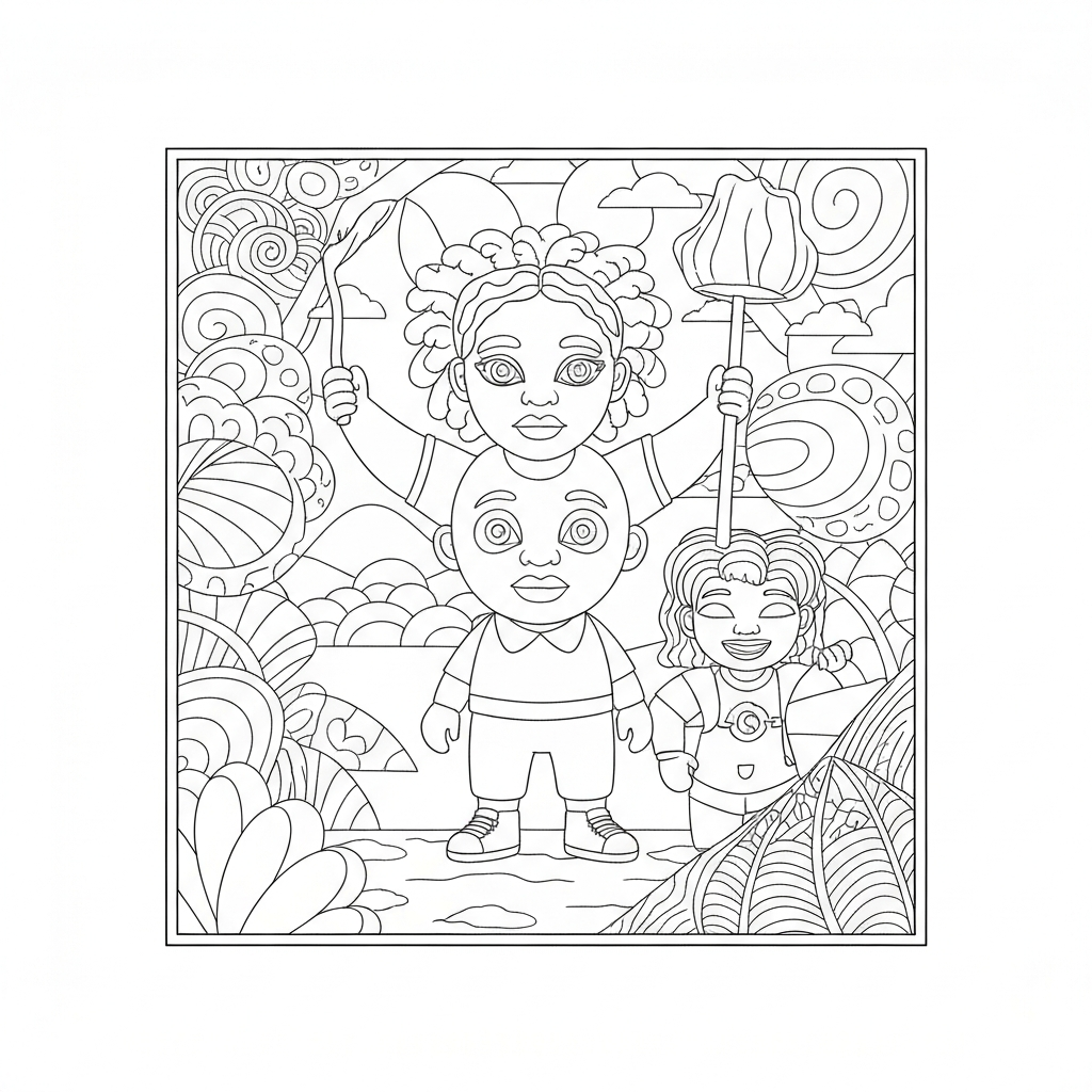 página de colorir de mandala do mês da história negra
