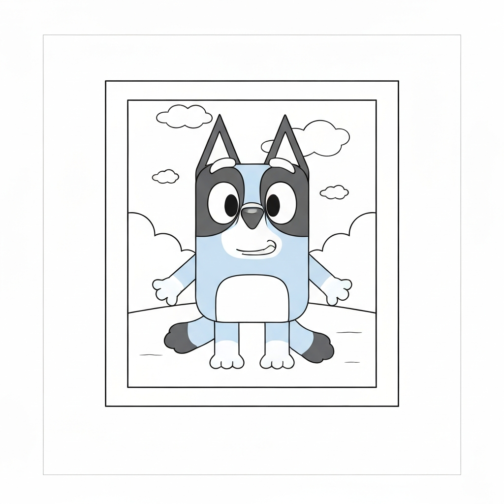 kolorowanka akcji bluey i bingo
