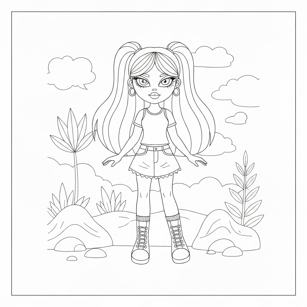 Bratz-Puppe Action-Malvorlage