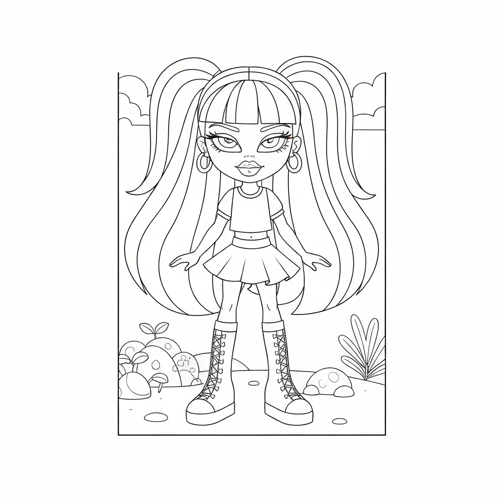 Bratz-Puppe Cartoon-Malvorlage