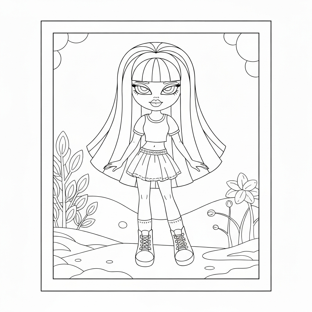 Bratz-Puppe niedliche Malvorlage