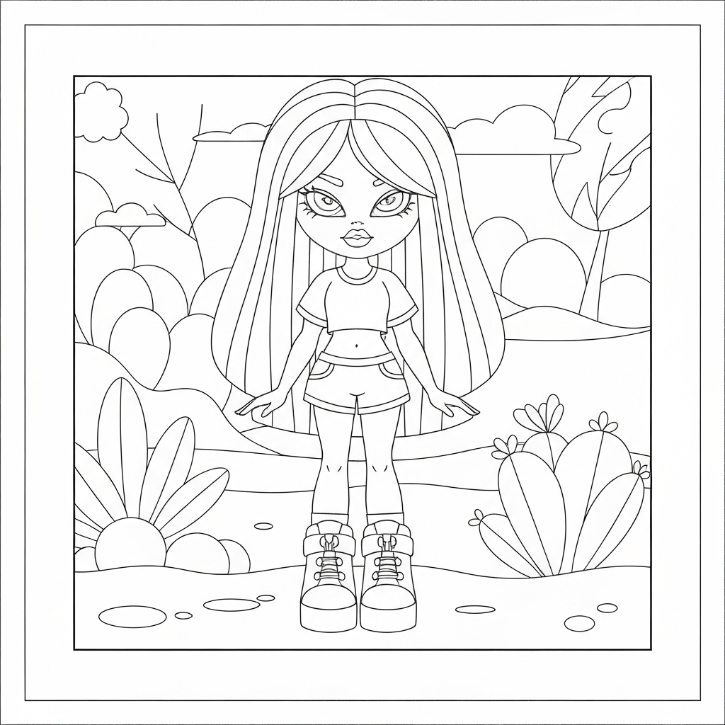Bratz-Puppe lehrreiche Malvorlage
