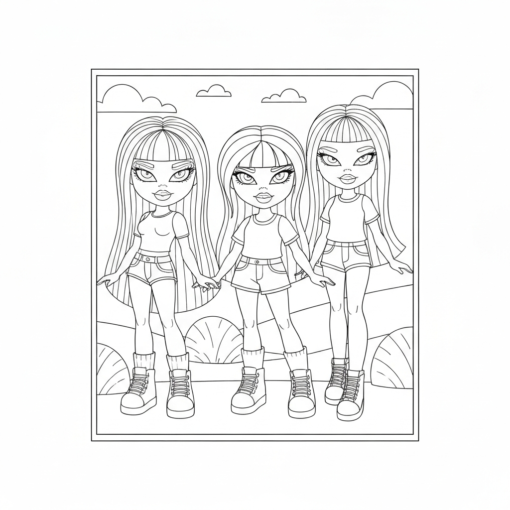 Bratz-Puppe Familien-Malvorlage