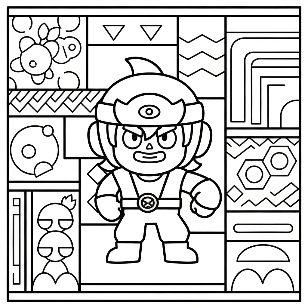 brawl stars abstract coloring page