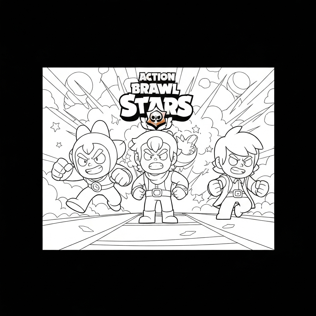 brawl stars action coloring page