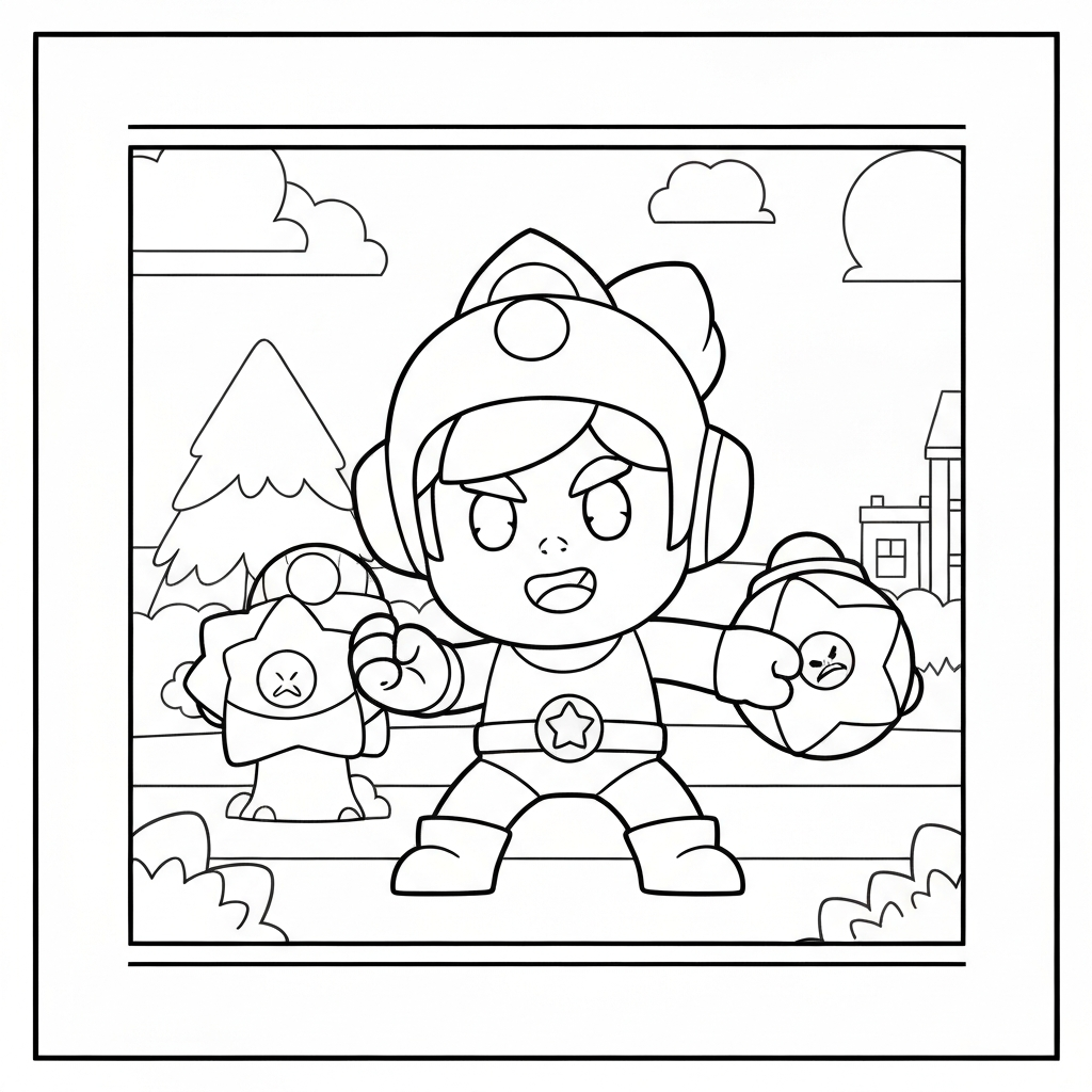 brawl stars cute coloring page
