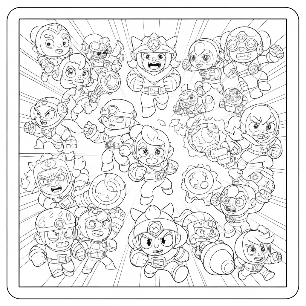 brawl stars family coloring page