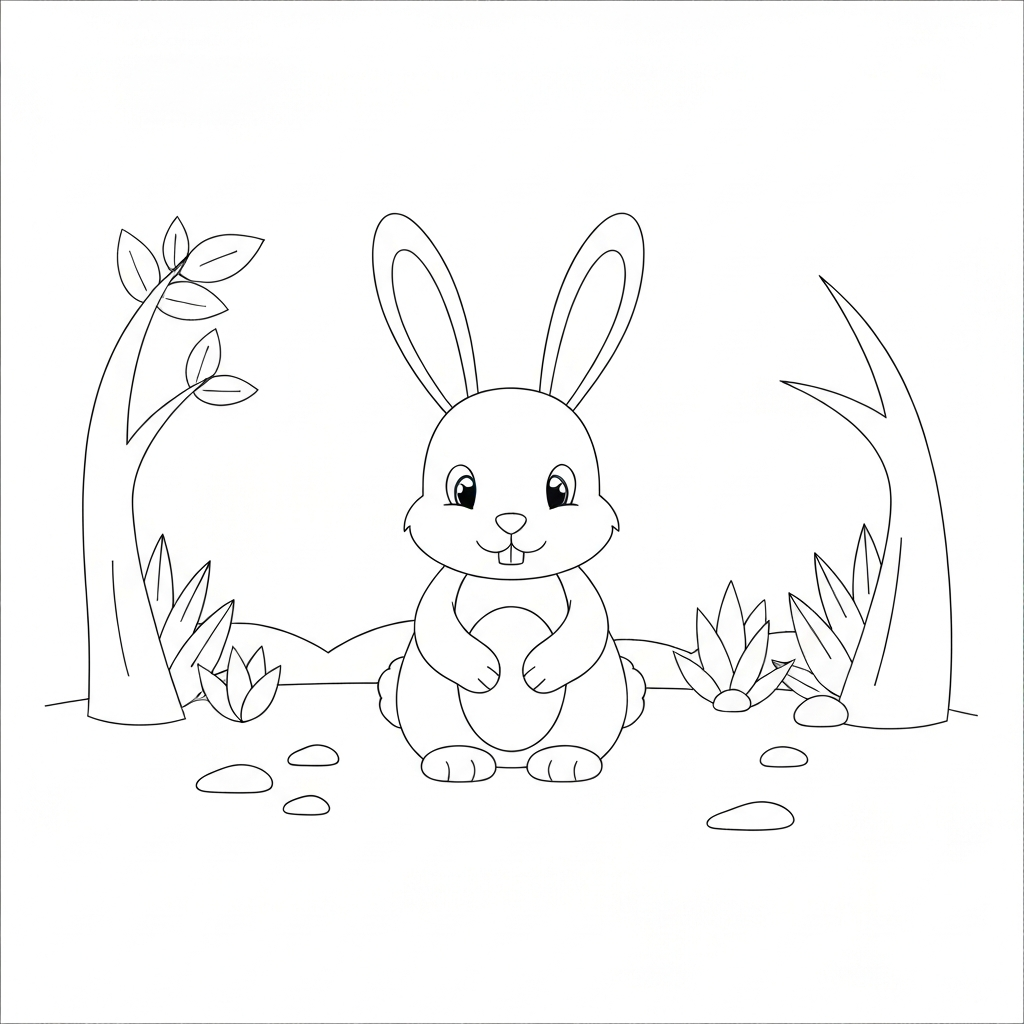 tavşan eğitici boyama sayfası