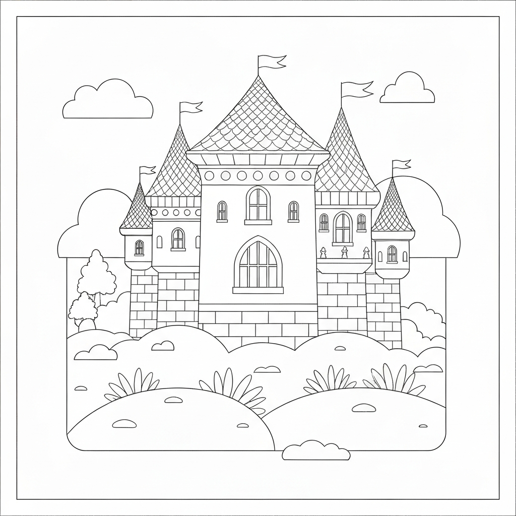 castle baby coloring page