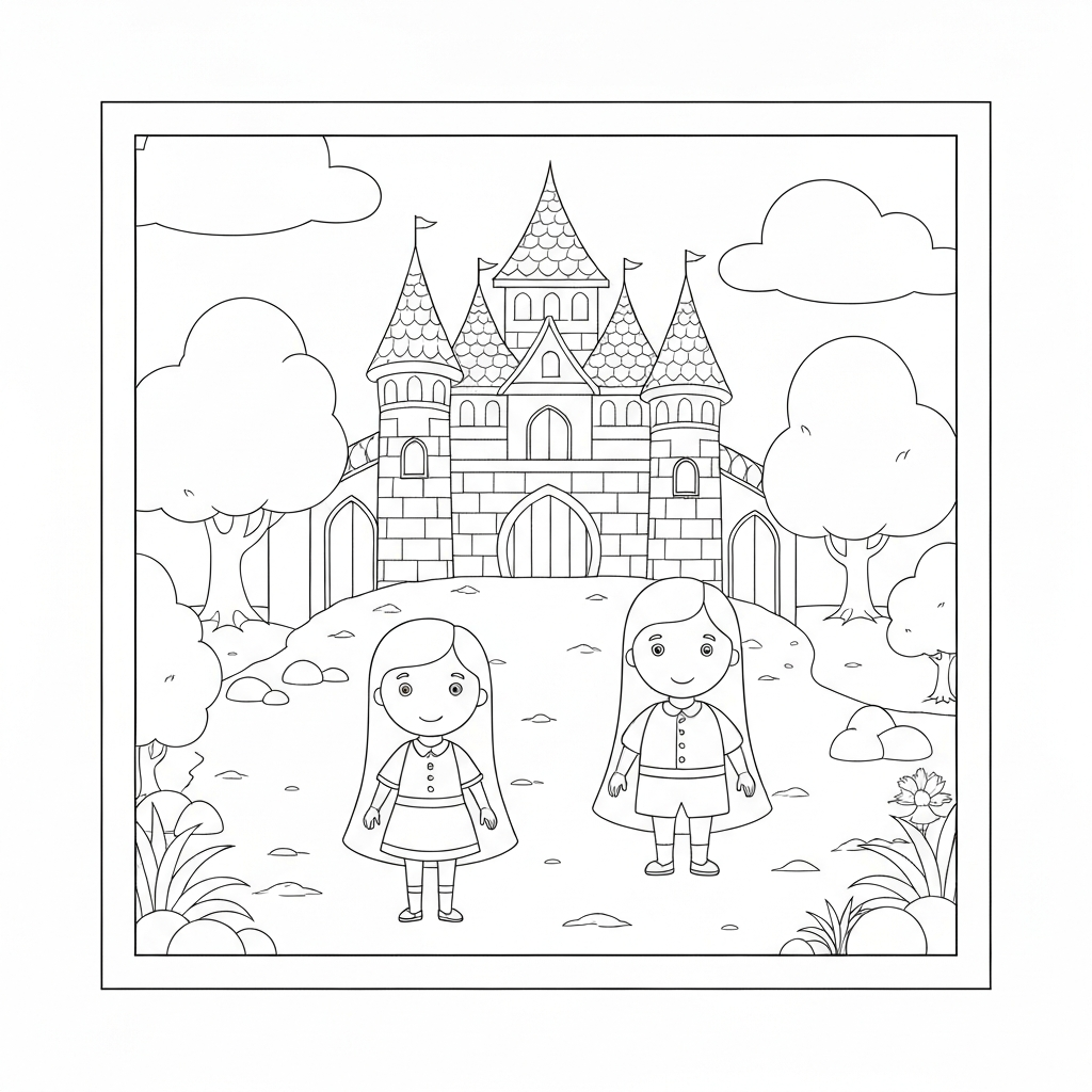 castle family coloring page