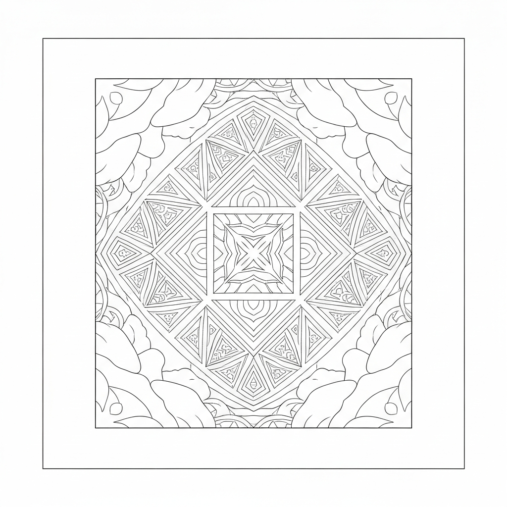 castle mandala coloring page