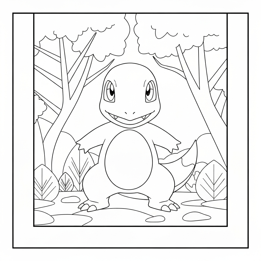 charmander abstract coloring page