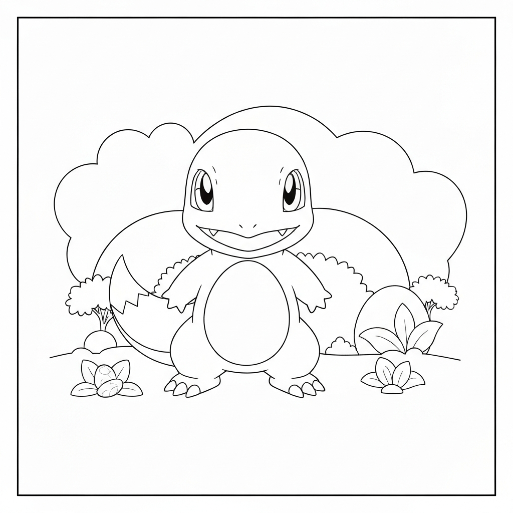 charmander baby coloring page