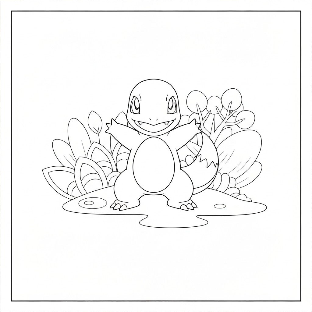 charmander mandala coloring page