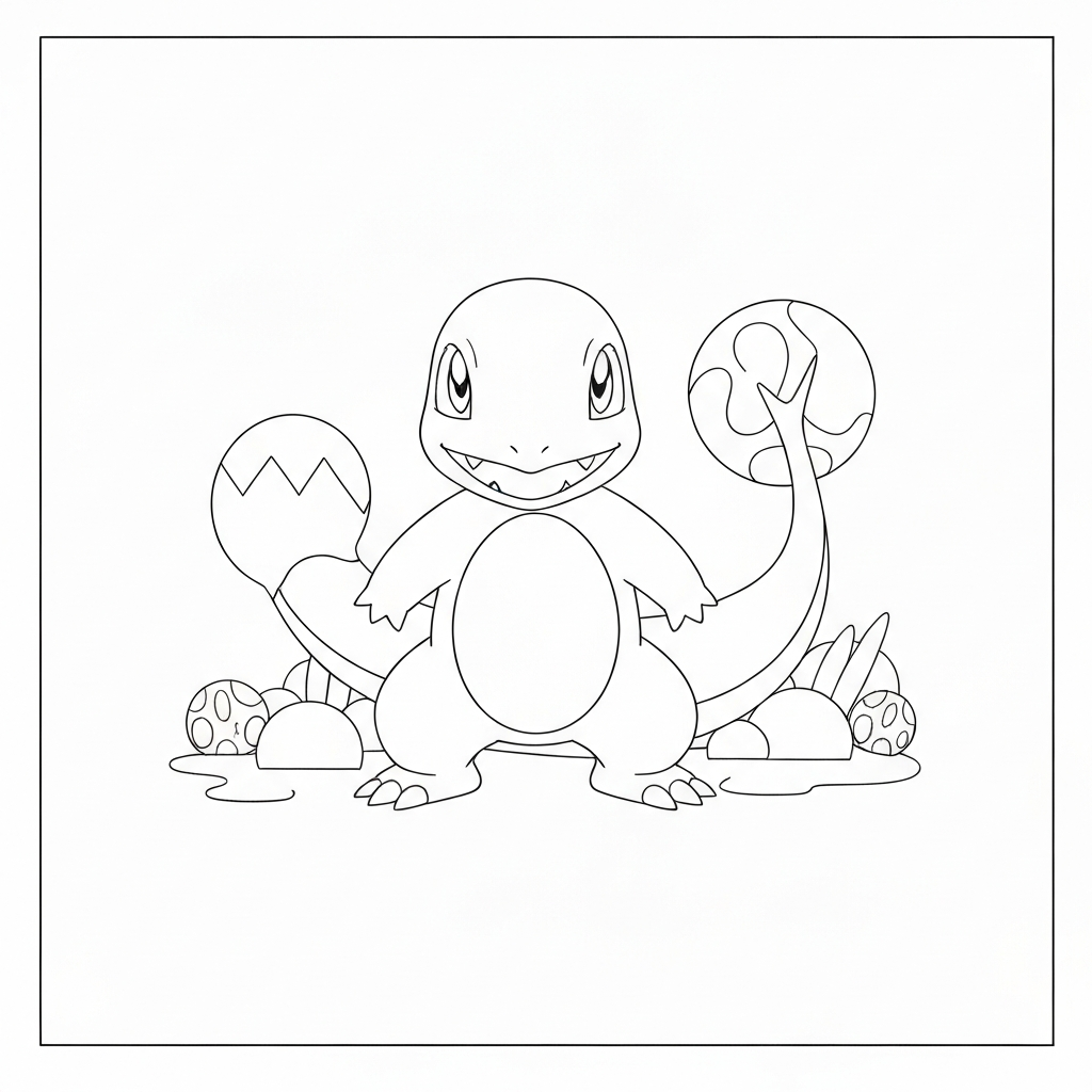 charmander pattern coloring page