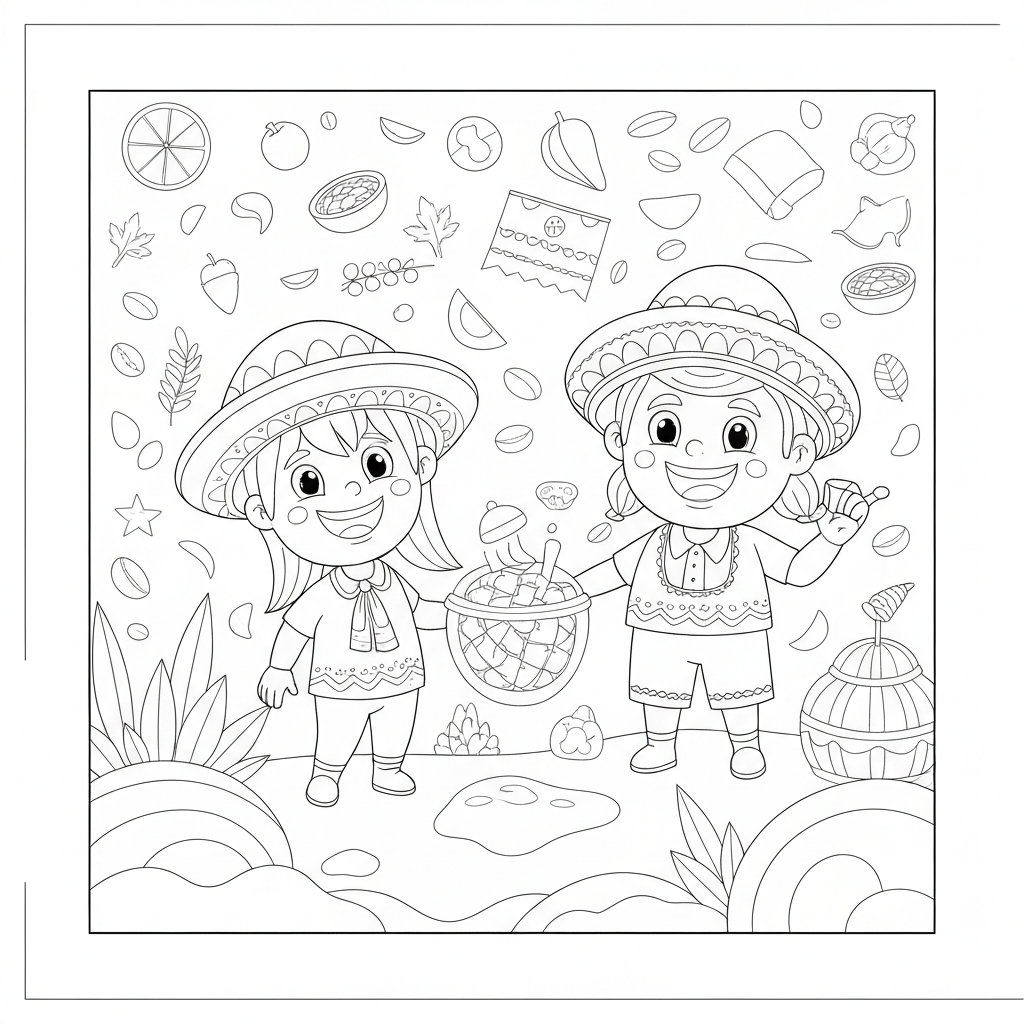 cinco de mayo abstract coloring page