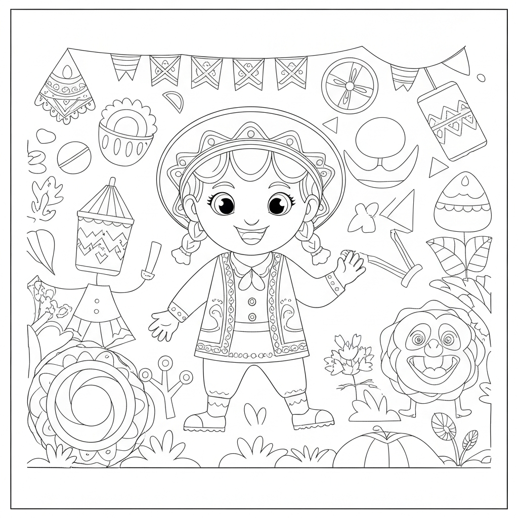 cinco de mayo decorative coloring page