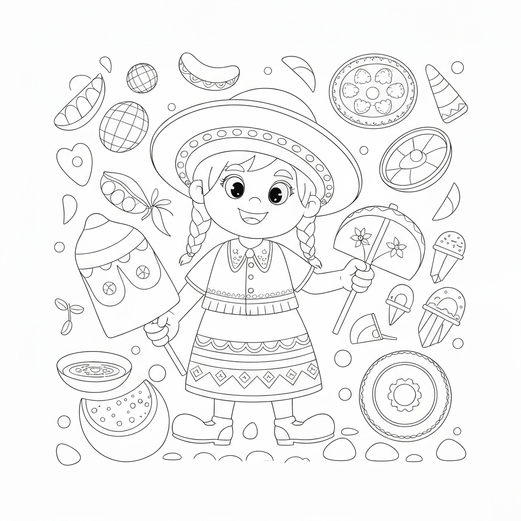 cinco de mayo detailed coloring page