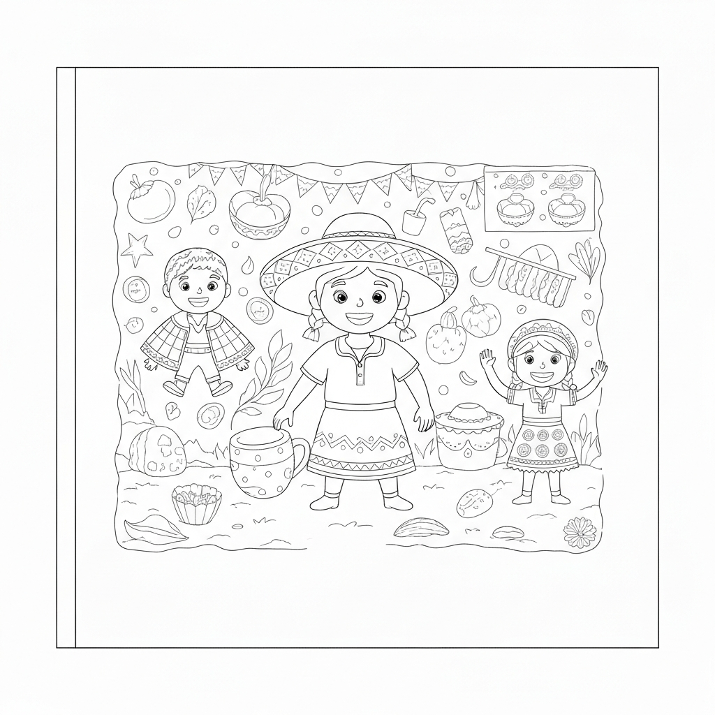 cinco de mayo educational coloring page