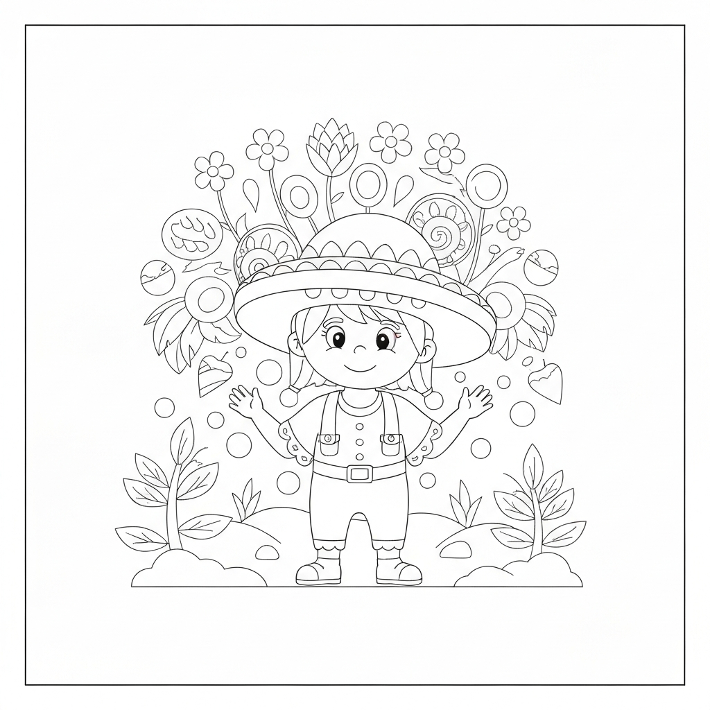 cinco de mayo flowers coloring page