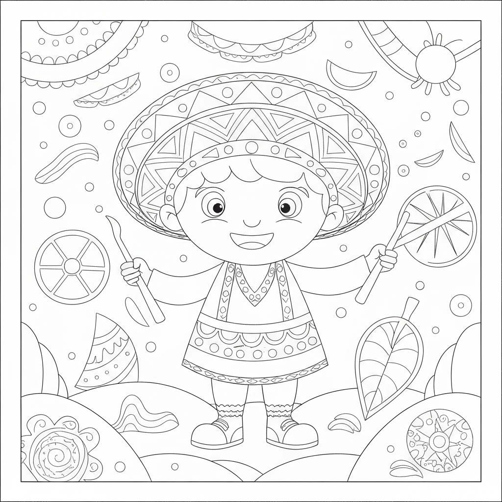 cinco de mayo mandala coloring page